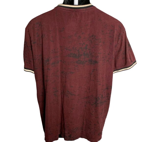 Five Point Ind Short Sleeve Ringer T Shirt XL Red Black Marbled Stretch Cotton - Picture 4 of 5